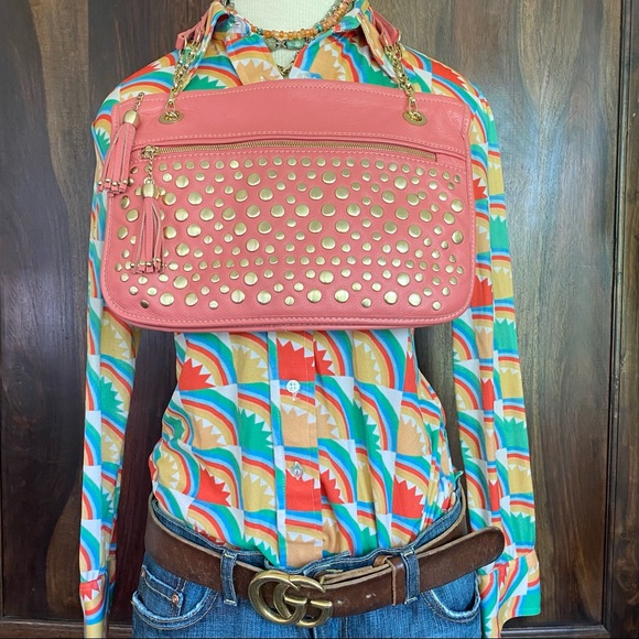 Frosting by Mary Norton Pink baguette, with tassels and Gold interior - Picture 3 of 16